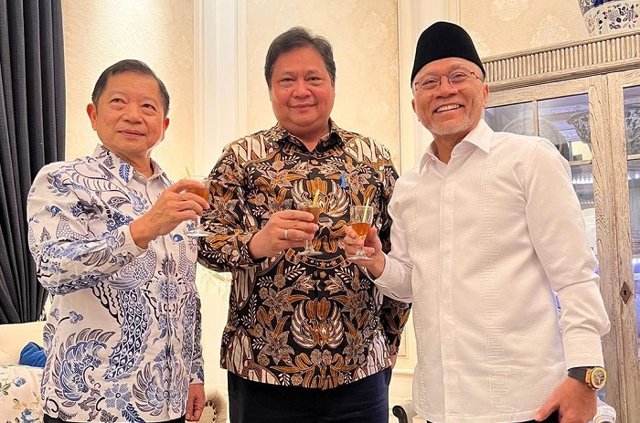 Airlangga Hartarto, Zulkifli Hasan, dan Suharso Monoarfa.(Instagram.com/@zul.hasan)

