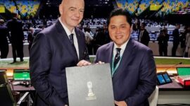 Presiden FIFA, Gianni Infantino bersama Ketua umum PSSI, Erick Thohir. (Instagram.com/@pssi)
