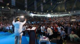Calon Presiden nomor urut 2, Prabowo Subianto, Menghadiri acara Konsolidasi Relawaÿn Gerakan Muslim Persatuan Indonesia Cinta Tanah Air (Gempita) yang diselenggarakan di Gelanggang Remaja Pekanbaru. (Dok. Tim Media Prabowo-Gibran)