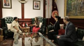 Menteri Pertahanan (Menhan) Prabowo Subianto Bertemu Dubes Hongaria Lilla Karsay Bahas Kerja Sama Transfer Teknologi pertahanan. (Dok. Kemhan.go.id)  