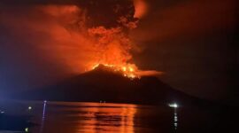 Terjadi Peningkatan Aktivitas Gunung Api Ruang dari Level II (WASPADA) menjadi Level III (SIAGA) di Kabupaten Sitaro, Provinsi Sulawesi Utara.(Dok. BPBD kab Sitaro)