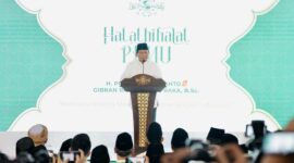 Presiden terpilih periode 2024-2029 Prabowo Subianto Menghadiri Halal Bihalal PBNU 1445 H yang dihelat di Gedung Pusat PBNU. (Dok. Tim Media Prabowo)
