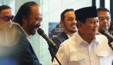 Presiden terpilih dalam Pemilu 2024 Prabowo Subianto Bersama Ketua Umum Partai Nasdem, Surya Paloh. (Facebook.com/@Partai Nasdem)