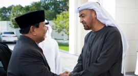 Presiden RI terpilih periode 2024-2029, Prabowo Subianto beserta Gibran Rakabuming Raka melakukan kunjungan ke Uni Emirat Arab (UEA). (Dok. Tim Media Prabowo)  